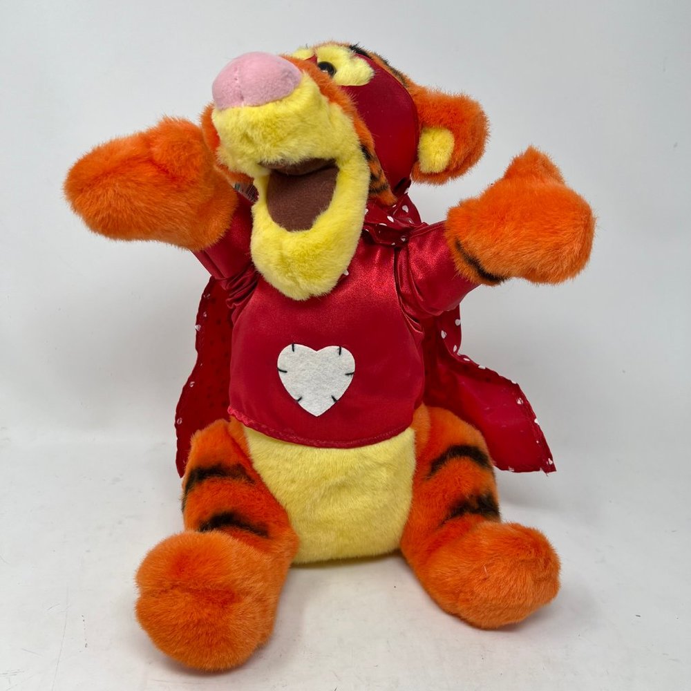 The Disney Store Super Lover Tigger Plush 14” Heart Costume Stuffed Animal - Picture 5 of 11